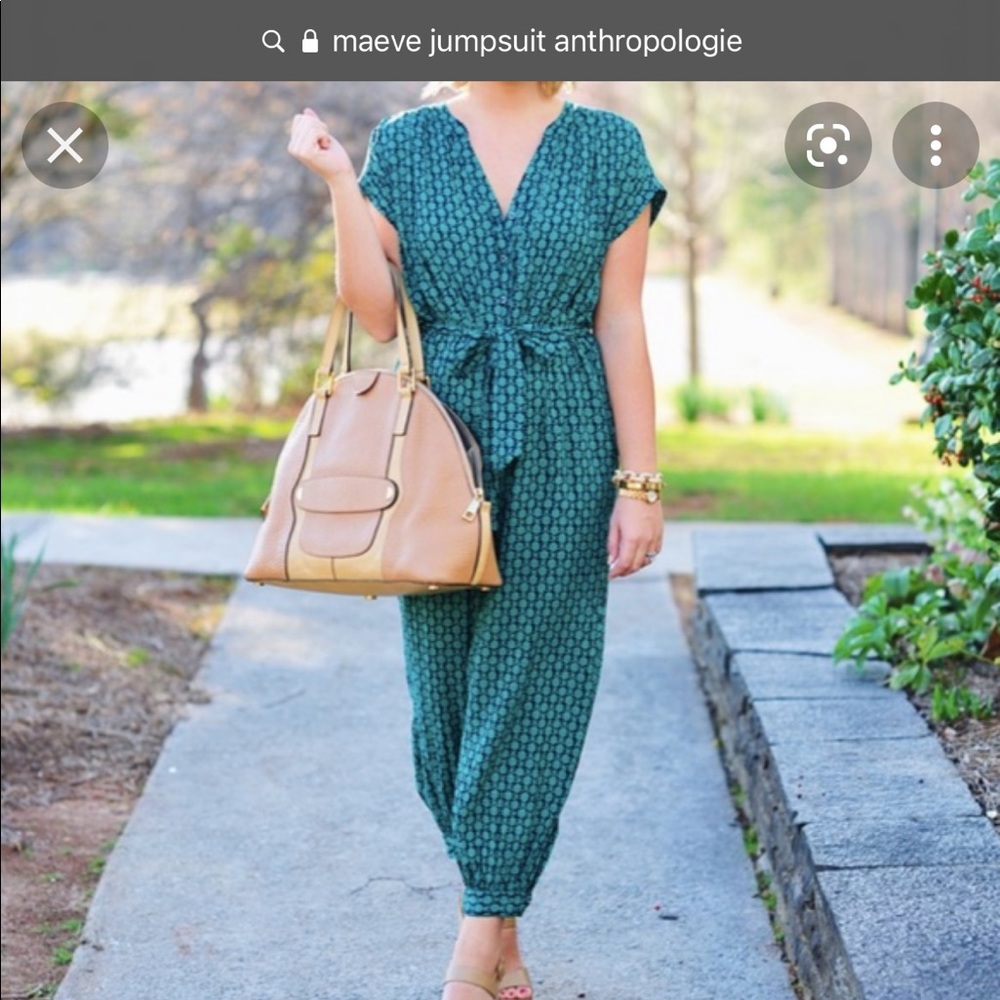 Anthropologie Maeve Geoscope button up jumpsuit.